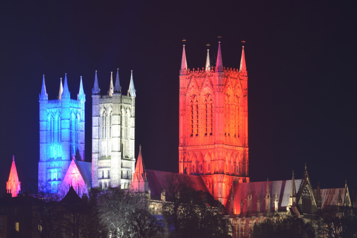 Cathedral lights mark VE Day